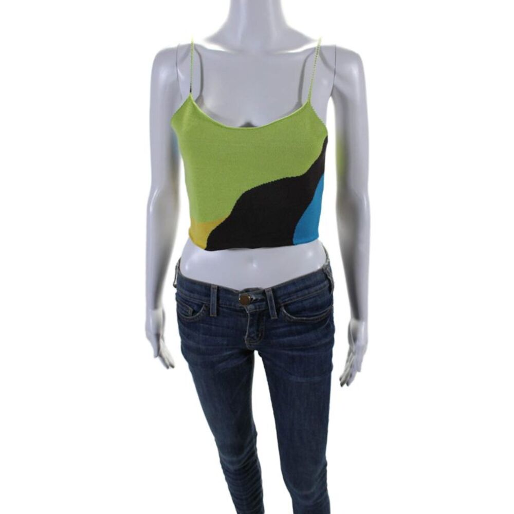 Mayfair Womens Knit Color Block Pullover Tank Top Multicolor Size M/L
